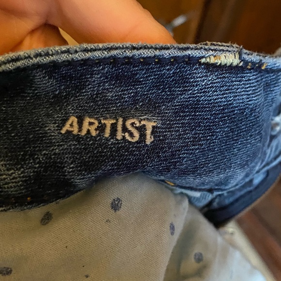 American Eagle AE Artist Boot Cut Low Rise Denim distressed Blue Jeans sz 8 - Picture 5 of 6